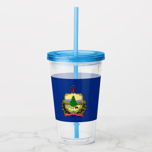 Acrylic Tumbler mit der Flagge von Vermont Acryltrinkbecher (Vorderseite)