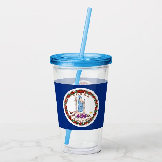 Acrylic Tumbler mit der Flagge von Virginia Acryltrinkbecher (Rückseite)