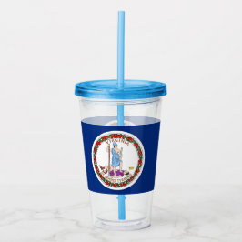 Acrylic Tumbler mit der Flagge von Virginia Acryltrinkbecher