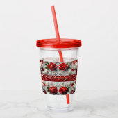 Acrylic Tumbler mit englischer Rose Design Acryltrinkbecher (Links)