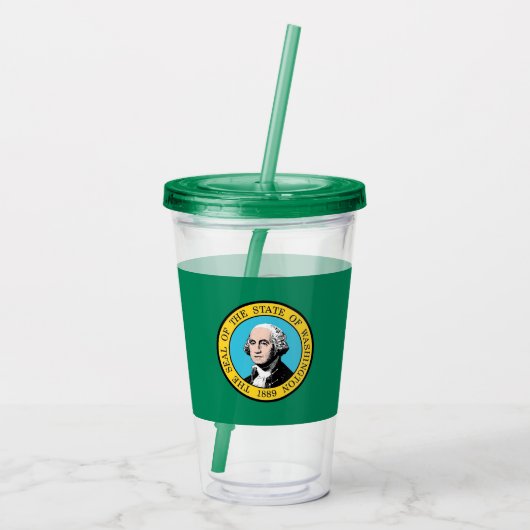 Acrylic Tumbler mit Fahne des Washingtoner Staat Acryltrinkbecher (Rückseite)