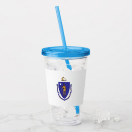 Acrylic Tumbler mit Fahne von Massachusetts Acryltrinkbecher