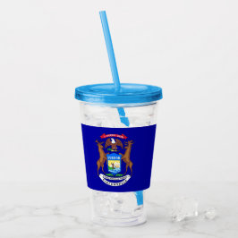 Acrylic Tumbler mit Fahne von Michigan Acryltrinkbecher