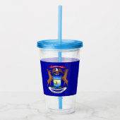Acrylic Tumbler mit Fahne von Michigan Acryltrinkbecher (Vorderseite)