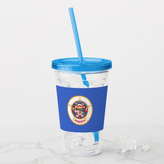 Acrylic Tumbler mit Fahne von Minnesota Acryltrinkbecher (Vorderseite Ice)
