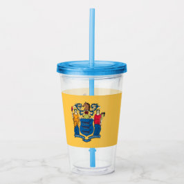 Acrylic Tumbler mit Fahne von New Jersey Acryltrinkbecher