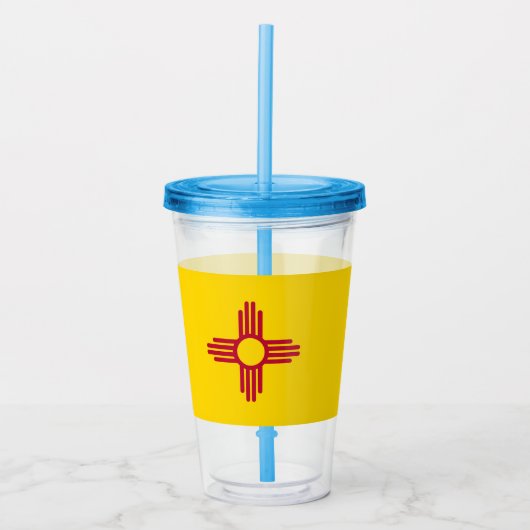 Acrylic Tumbler mit Fahne von New Mexico Acryltrinkbecher (Vorderseite)
