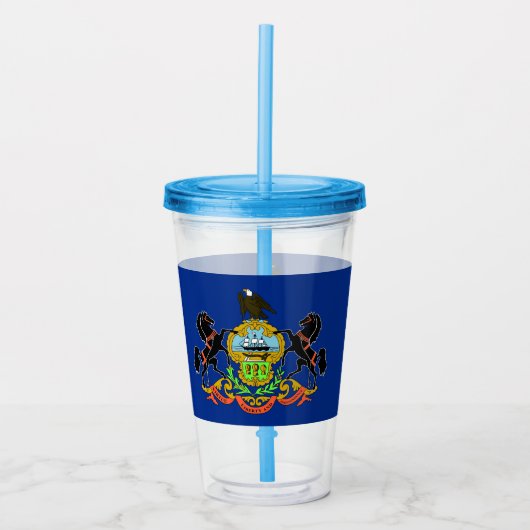 Acrylic Tumbler mit Fahne von Pennsylvania Acryltrinkbecher (Vorderseite)