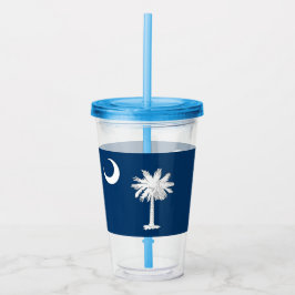 Acrylic Tumbler mit Fahne von South Carolina Acryltrinkbecher