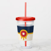 Acrylic Tumbler mit Fahne von Tulsa, Oklahoma Acryltrinkbecher (Vorderseite)