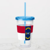 Acrylic Tumbler mit Flagge von North Carolina Acryltrinkbecher (Rechts)