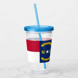 Acrylic Tumbler mit Flagge von North Carolina Acryltrinkbecher