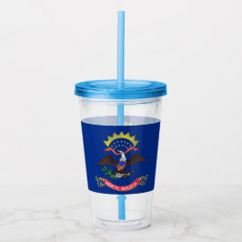 Acrylic Tumbler mit Flagge von North Dakota Acryltrinkbecher