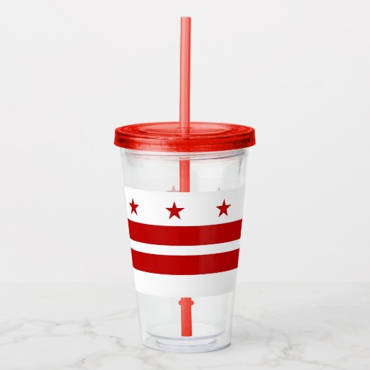Acrylic Tumbler mit Flagge von Washington DC Acryltrinkbecher (Vorderseite)