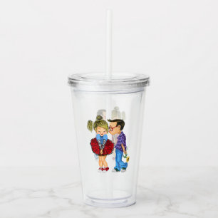 Acrylic Tumbler mit romantischer Couple-Liebe - Ki Acryltrinkbecher
