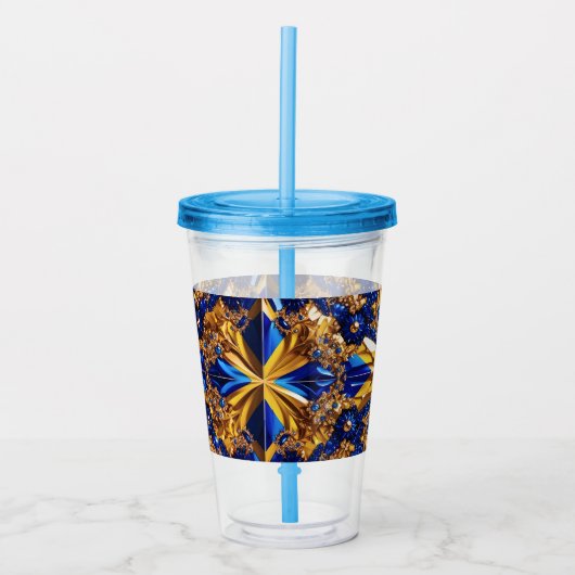Acrylic Tumbler mit Schwedenfarbendesign Acryltrinkbecher (Vorderseite)