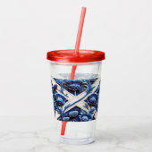Acrylic Tumbler mit Scottish Thistles Design Acryltrinkbecher (Rückseite)
