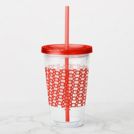 Acrylic Tumbler - Rote Ringe interlocks Acryltrinkbecher