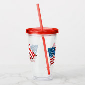 Acrylic Tumbler & Straw-USA-Flagge Acryltrinkbecher (Links)