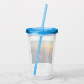 Acrylic Tumbler with Holiday beach theme Foto Acryltrinkbecher (Rückseite)
