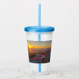 Acrylic Tumbler with Holiday beach theme Foto Acryltrinkbecher