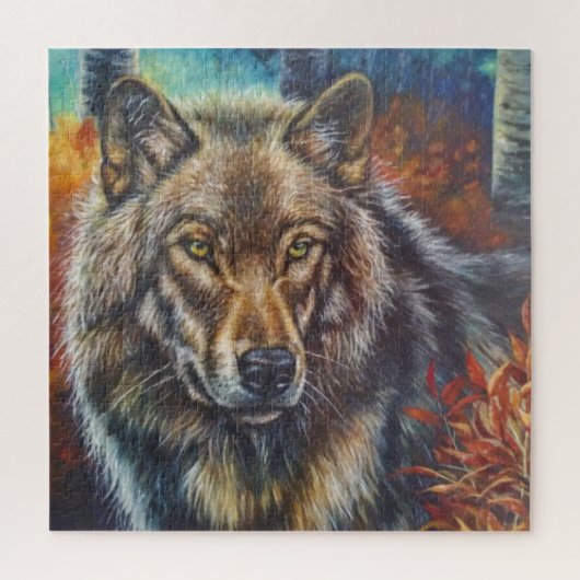 Acrylic Wall Art Wolf im Herbst Puzzle (Vertikal)