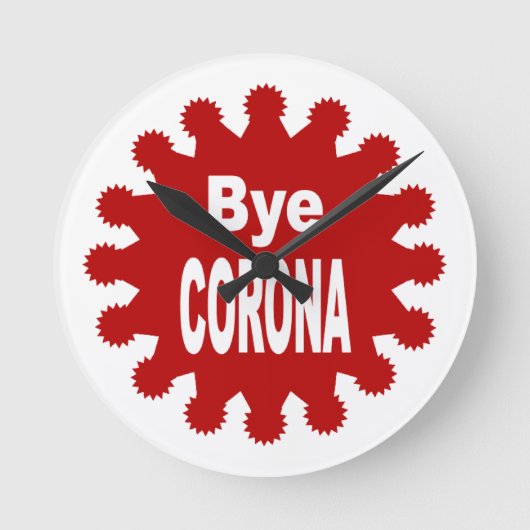 Acrylic Wall Clock Bye CORONA Runde Wanduhr (Vorderseite)