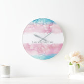 Acrylic Wall Clock Transgender flag design Große Wanduhr (Zuhause)