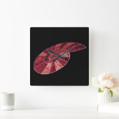 Acrylic Wall Clock whit Ammonite Quadratische Wanduhr (Zuhause)