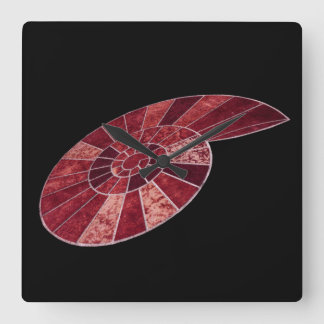 Acrylic Wall Clock whit Ammonite Quadratische Wanduhr