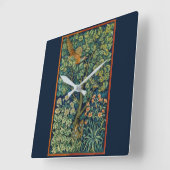ACRYLIC WALLCLOCK: WILLIAM MORRIS : PHEASANT QUADRATISCHE WANDUHR (Winkel)