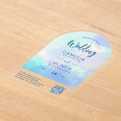 ACRYLIC WEDD Beachy Sjy BLAUE Green QR Code UAWG Acryleinladungen (Ablage )