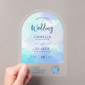 ACRYLIC WEDD Beachy Sjy BLAUE Green QR Code UAWG Acryleinladungen (Insitu (Handheld))