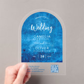 ACRYLIC WEDD Distressed SKY BLUE QR Code UAWG Acryleinladungen (Insitu (Handheld))