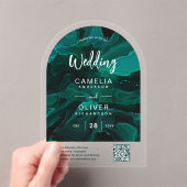 ACRYLIC WEDD Emerald Green QR Code UAWG-Website Acryleinladungen (Insitu (Handheld))