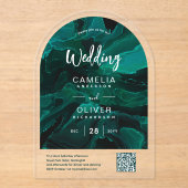 ACRYLIC WEDD Emerald Green QR Code UAWG-Website Acryleinladungen (Vorderseite)