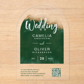 ACRYLIC WEDD Green Agate QR Code UAWG-Website Acryleinladungen (Vorderseite)