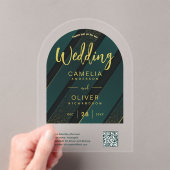 ACRYLIC WEDD Green Gold QR Code UAWG-Website Acryleinladungen (Insitu (Handheld))