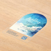 ACRYLIC WEDD Himmlisch SKY BLUE QR Code UAWG Acryleinladungen (Ablage )