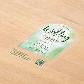 ACRYLIC WEDD Künstlerischer Green QR Code UAWG-Web Acryleinladungen (Ablage )