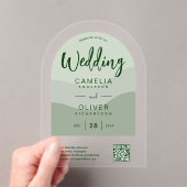 ACRYLIC WEDD Olive Green QR Code UAWG Website Acryleinladungen (Insitu (Handheld))