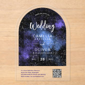ACRYLIC WEDD Starry Night Galaxy QR Code UAWG Acryleinladungen (Vorderseite)