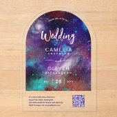 ACRYLIC WEDD Starry Night Galaxy QR Code UAWG Acryleinladungen (Vorderseite)