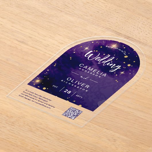 ACRYLIC WEDD Starry Night Sky QR Code UAWG Acryleinladungen (Ablage )
