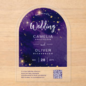 ACRYLIC WEDD Starry Night Sky QR Code UAWG Acryleinladungen (Vorderseite)