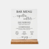 Acrylic Wedding Bar Menu Sign Acrylschild (Vorderseite)