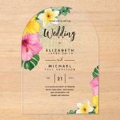 ACRYLIC Wedding Einladung Tropische Blume Luau Bea (Vorderseite)