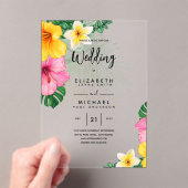 ACRYLIC Wedding Einladung Tropische Blume Luau Bea (Insitu (Handheld))