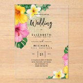 ACRYLIC Wedding Einladung Tropische Blume Luau Bea (Vorderseite)