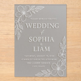 Acrylic Wedding Invitation - Floral Acryleinladungen